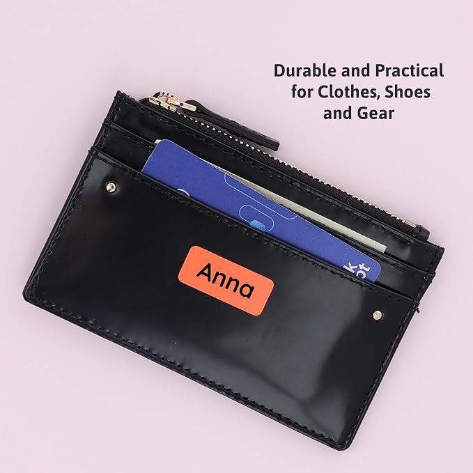 TeddyLabels - Clothing Labels for Nursing Home (120) – Self-Adhesive Name Tags for Clothes and Personal Items. Personalized Labels for Daycare, Nursing Homes, and Laundry Use - Orange