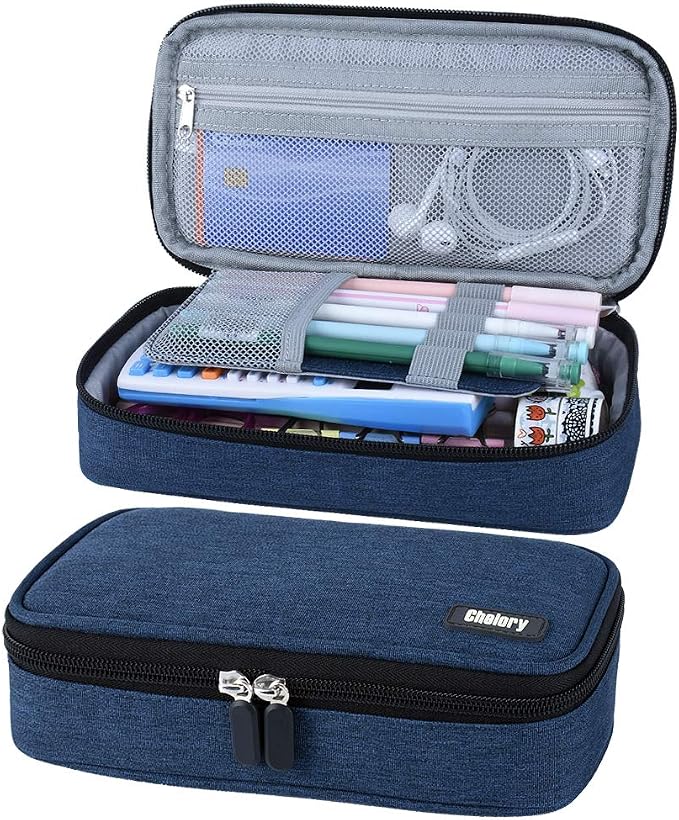 Chelory Big Capacity Pencil Case Large Pencil Bag Pouch Pen Case Pencil Marker Holder Stationery Storage Makeup Bag for Office Supplies Adults