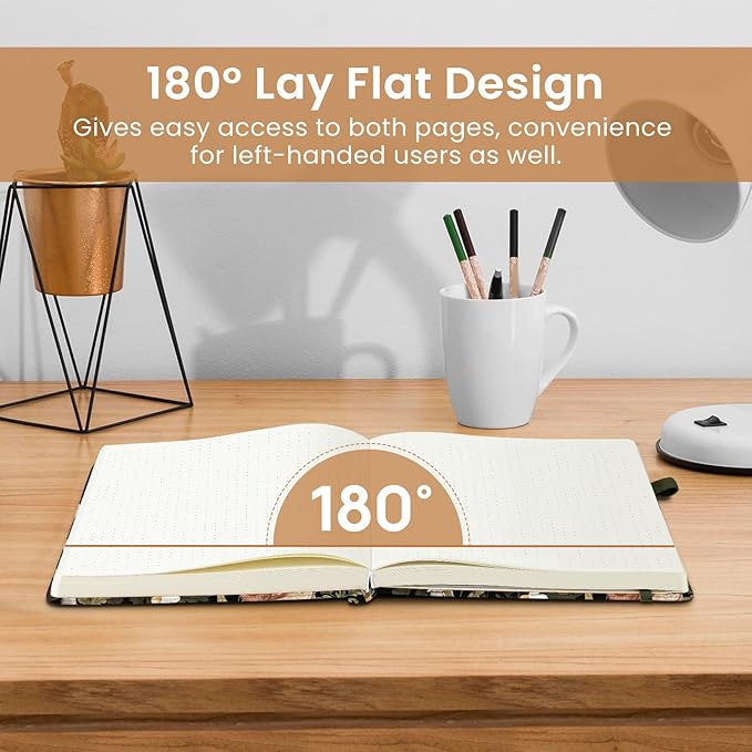 Taja Pretty Dotted Journal for Women, Aesthetic Cute Hardcover Leather Journal for Writing, A5 Journaling Notebook for Work & Sketch, Perfect for Office School Home, 160 Pages, Mushroom