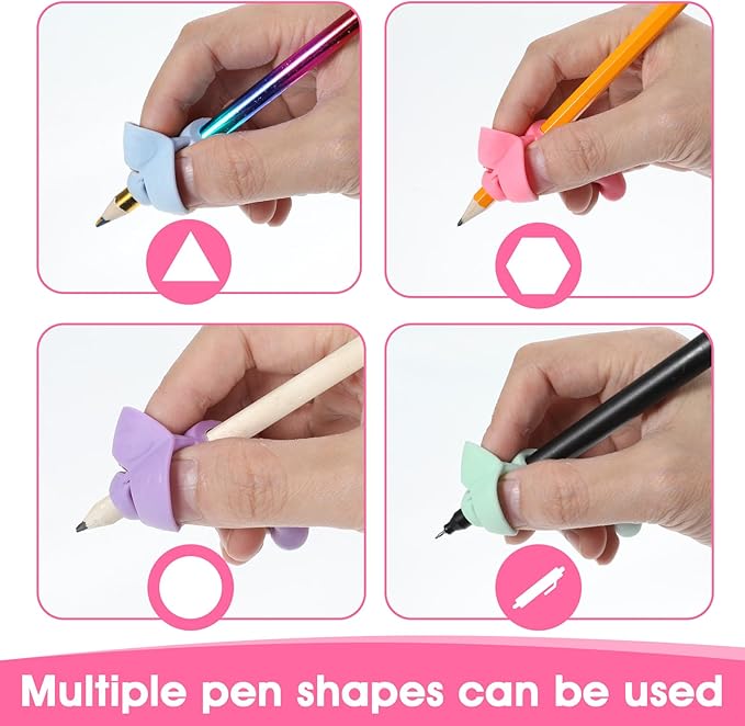 Qianyu Handwriting Ergonomic Pencil Grippers Holder Writing Posture Correction Tools Special Education Supplies for Toddlers, Preschooler (8 Pcs)