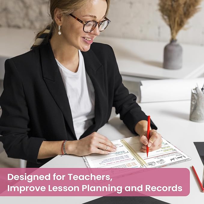 Planner 2026-2027, Academic Year Monthly and Weekly Calendar Planner, Jul 2026 - Jun 2027, Hardcover Teacher Student Planning Agenda book with Tabs, Perfect for School Office Supplies, 6.3" x 8.5" - Songbird Bloom