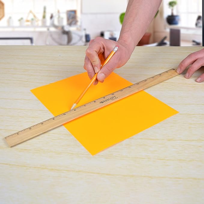 Westcott 18-Inch Wooden Ruler with Single Metal Edge, Clear Lacquer Finish, 12-Pack (05018)