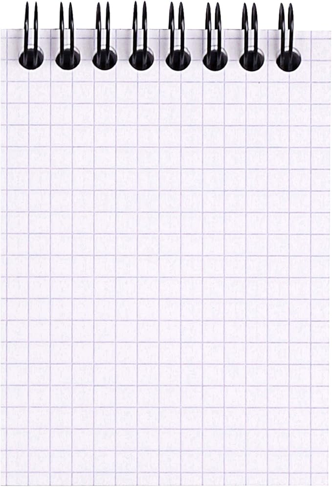 Rhodia 115009C - Spiral Notebook (Full Bound) Black - A7 - Small Squares - 80 Detachable Sheets - 80G Clairefontaine Paper - Soft and Resistant Coated Card Cover - Classic