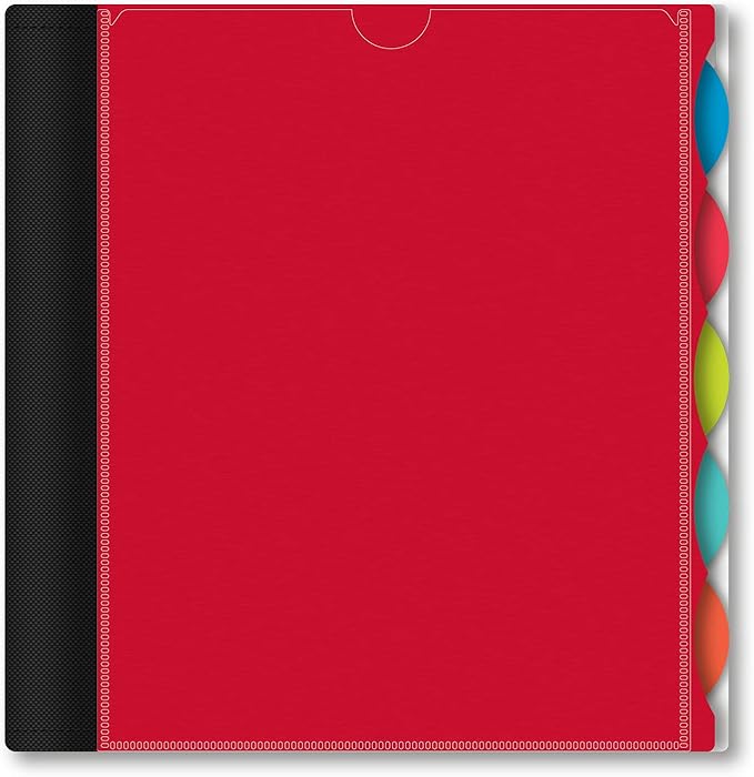 IQ+ iScholar 5-Subject Poly Cover Wirebound Notebook, College Ruled, 11 x 8.5 Inch Sheet Size, 200 Sheets, Red (59906-RE), 5 Subject