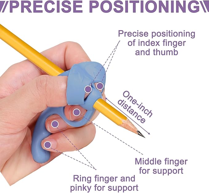 20Pcs Pencil Grips for Kids Handwriting,Pencil Grips for Toddlers, Adults, Preschooler, Special Education Supplies - Improve Handwriting Skills with Comfortable and Adjustable