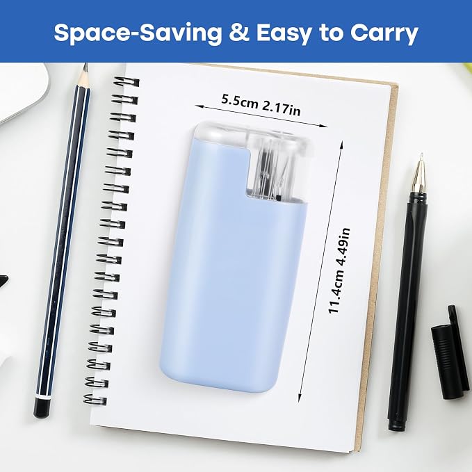 Portable Battery-Powered Electric Pencil Sharpener – Compact Design for Easy Use at Home, School, or Office – Ideal for Standard Pencils (Blue)
