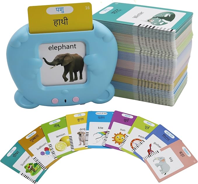 MAYAPHILOS 224 Sight Words Hindi and English Talking Flash Cards, Learn Indi for Kids, Indi Language Learning, Montessori Educational Toys for Toddlers 3 4 5 6 Years Old