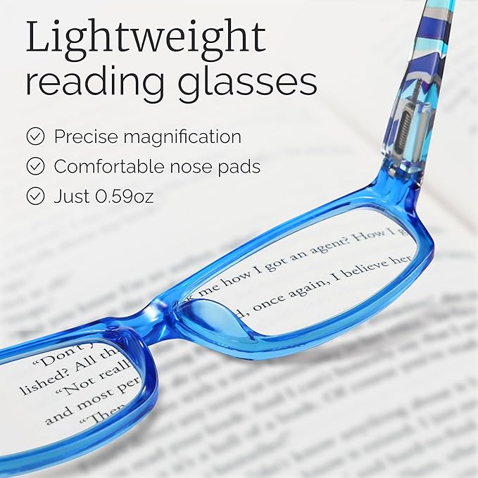 Gaoye 1.75 Reading Glasses for Women, 6 pack Fashion Readers for Women Spring Hinge Eye Glasses, Blue Light Reading Glasses