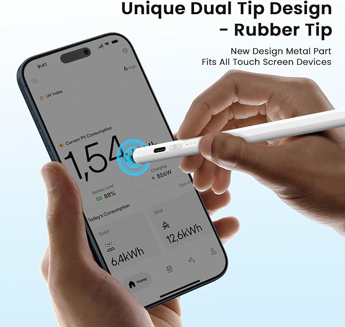 Hastraith Dual Tip Stylus Pen for iPad(2026-2018),13 Mins Fast Charge with Tilt Sensitivity and Palm Rejection for iPad 11/10/9/8/7/6th Gen,Air 7/6/5/4/3/M3/M2,Pro 13"/12.9"/11"/M4, Mini 7/6/5th,White