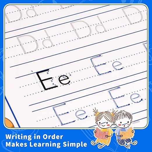 Magic Grooved Handwriting Practice Book for Kids Ages 3-8, Reusable Tracing Workbooks with Auto-Disappearing Ink, Preschool Learning Activities for Toddlers-Gifts for Children