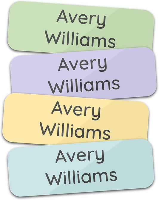 Personalized Kids' Name Labels (60 Labels) Custom Name Tag Clothing Label - Waterproof Daycare Stickers for Lunch Boxes, Bottles, Clothing Tags, Backpacks and School Supplies (Cozy)