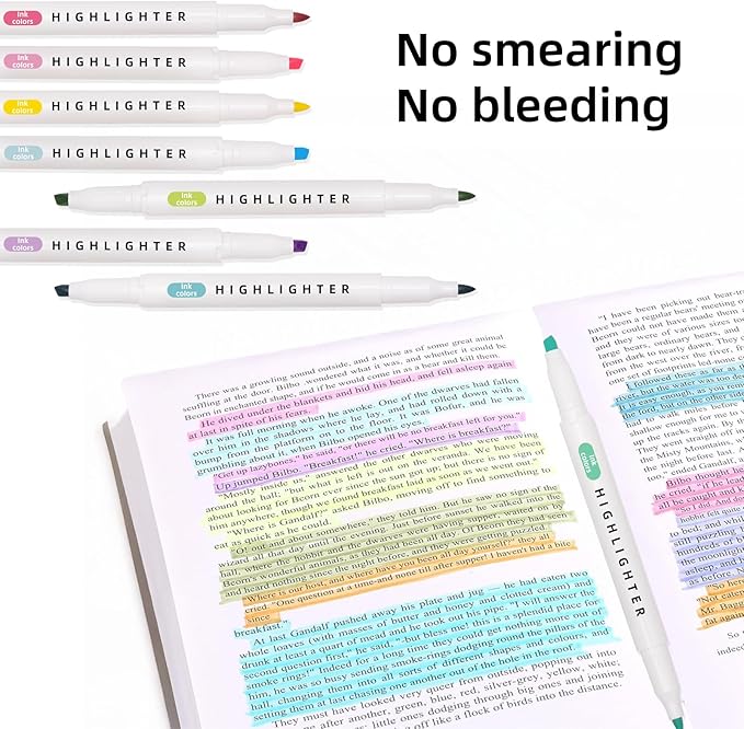 Pastel Highlighters Set, 8 Pack Highlighters Assorted Colors, Bible Highlighter No Bleed, Quick Dry Dual Tip Highlighter Markers for Bible Journals Planners Books Notes, Easter Gifts