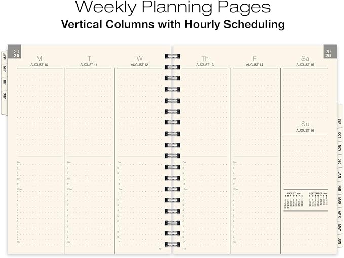 ESSENTIAL 2026-2027 Monthly & Weekly Planner with Tabs, 7"x9": 14 Months (May 2026 - June 2027), Professional, Simple, Easy-to-Use Design and Frosted Poly Cover for Extra Protection (Frosted)
