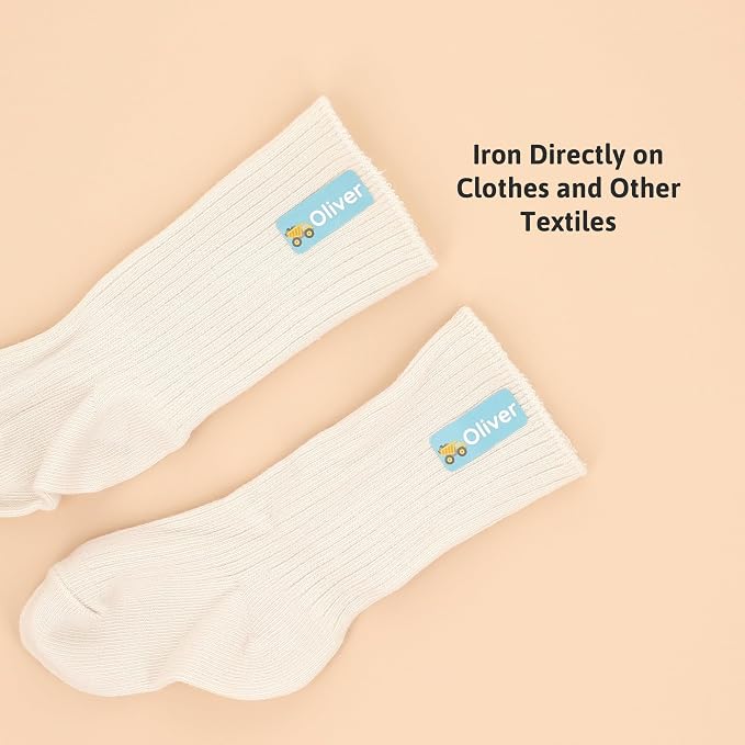 Iron-On Name Labels & Clothing Labels for Nursing Home (120) – Iron On Name Tags & Name Labels for Clothing & Clothes, School & Daycare – Waterproof - Heavy Duty Vehicles