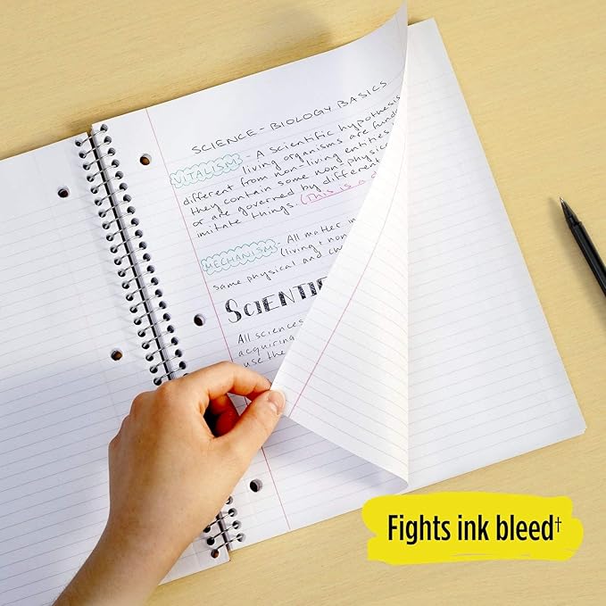 Five Star Spiral Notebook, 1 Subject, College Ruled Paper, 100 Sheets, 11" x 8-1/2", Yellow (73475)