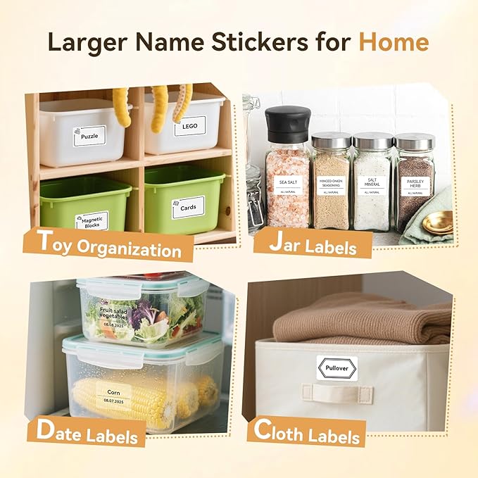 NIIMBOT 3 Rolls Name Tag Stickers for B1 B21 B3S B21Pro Label Maker, Personalized Name Labels for School/Office/Home Storage