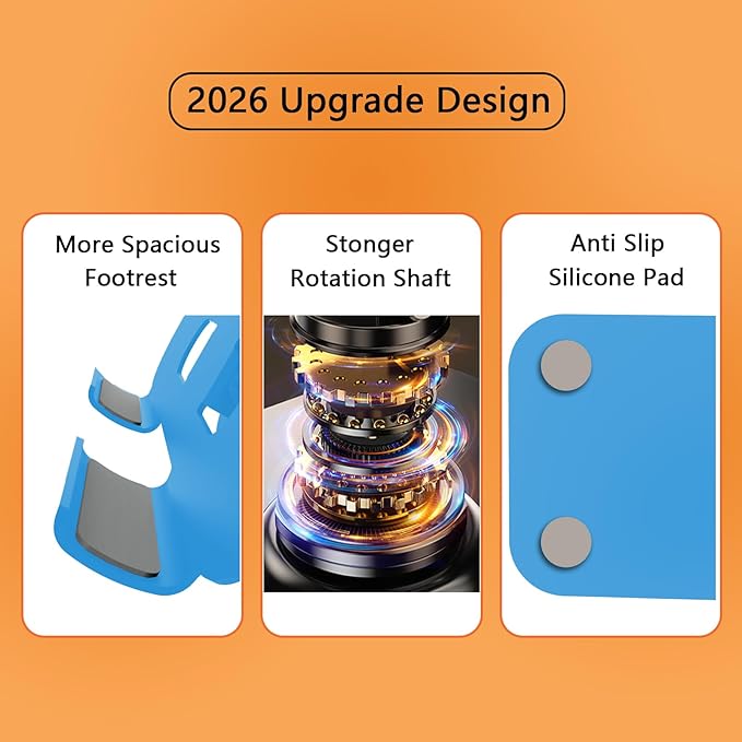 360° Rotation Tablet Stand, Ultra Stability Base Fully Folded Easy to Store and Carry Adjustable iPad Stand Compatible with 4-13" Tablet E-Reader iPad Pro/Air/Mini and More (Blue)