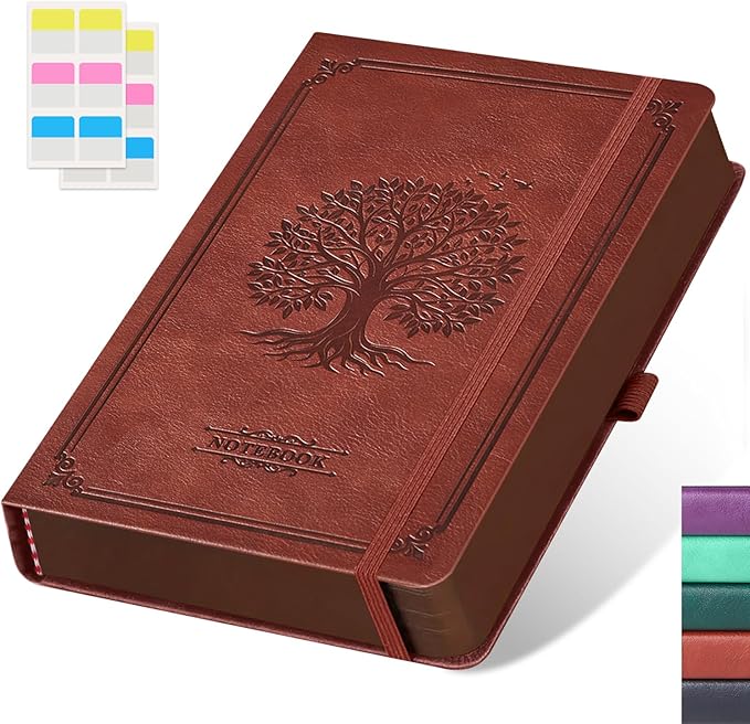 Lined Journal Notebook for Women Men, 320 Pages A5 Journaling Notebook College Ruled with 100GSM Thick Paper, Hardcover Leather Notebook for Work Writing Note Taking Diary, School, 5.7'' X 8.4''