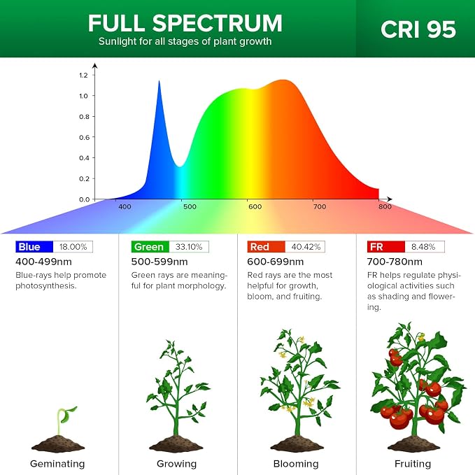 SANSI Grow Lights for Indoor Plants, 20W Clip-On Gooseneck LED Plant Lights | Lifetime Free Bulb Replacement, Plant Lights for Indoor Growing, 2-Head No Timer, Full Spectrum LED Grow Light, High PPFD