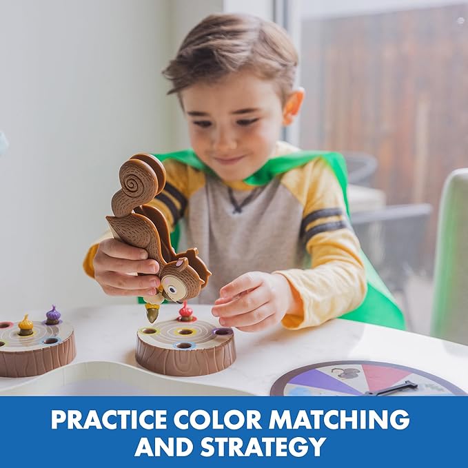 Educational Insights The Sneaky, Snacky Squirrel Game - Toddler Board Games for 3 Year Olds, Fine Motor Skills Toys for Toddlers, Color Matching Preschool Games, Tweezer Tool Fine Motor Game