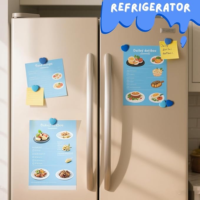 30PCS Heavy Duty Fridge Magnets - Small Cute Refrigerator Magnets for Whiteboard, Lockers & Kitchen, Cute Strong Magnets - Mini Decorative Magnet for Home, School, Office, Crafts, Locker (Blue)