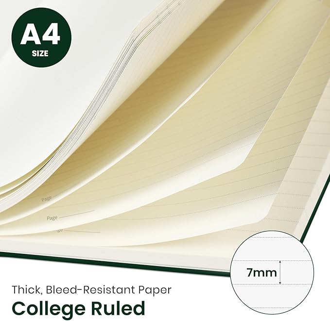 Taja Large Spiral Lined Journal for Women, 8.5" x 11" Notebooks for Work Collge Ruled, A4 Aesthetic Cute Journaling Notebooks for Writing, Plastic Cover, Enchanted Forest