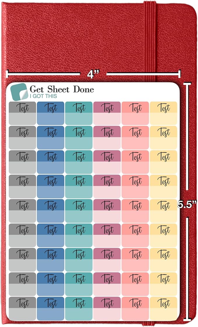 Student Planner Stickers – 48 Matte Vinyl Decals (½ Inch) – Test Reminder Labels for School, College, or Teachers – Functional Academic Organization for Bujo and Journaling (3 Sheets)