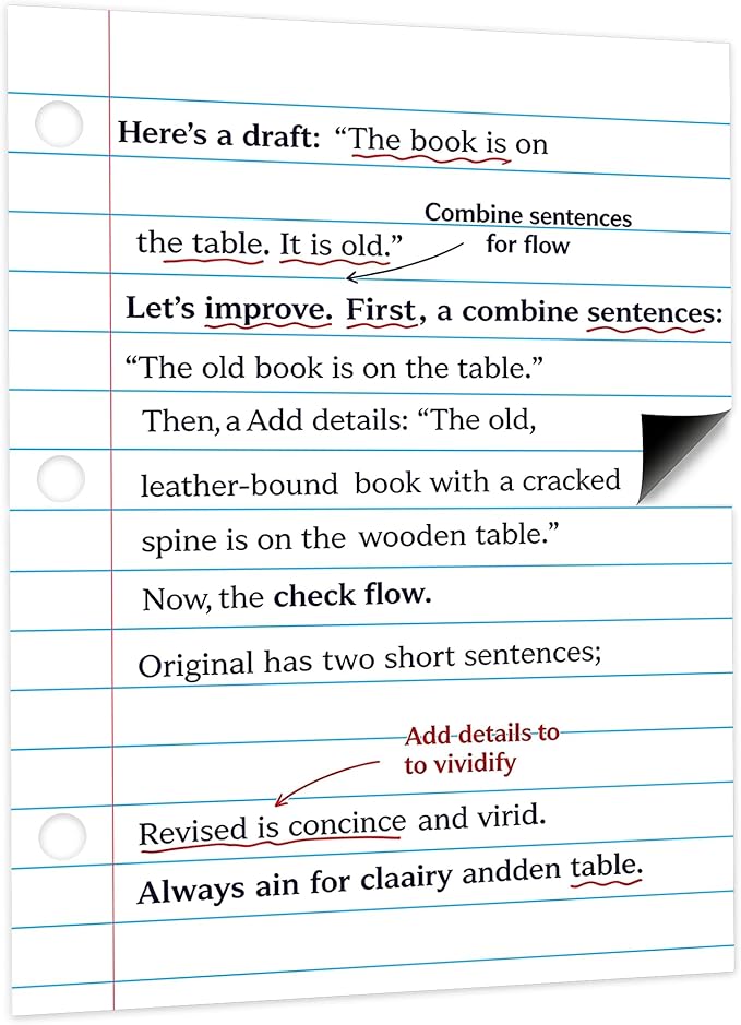 2 Sheets Magnetic Notebook Paper Total Area 23.6" x 17.3" Dry Erase Magnetic Lined Paper for Classroom Whiteboard Giant Reusable Handwriting Notebook Poster for School Office Teacher Teaching Supplies