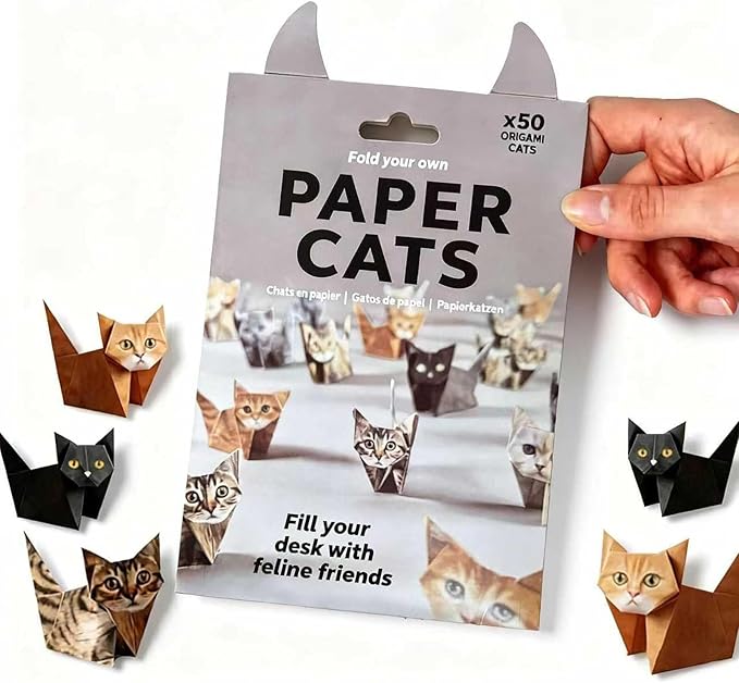 DIY Paper Cat Origami Kit - 100 Sheets DIY Origami Paper for Kids & Adults, Fun Creative Art Project, Desk Decor and Gift for Pet Lovers (Cat/dog Design)