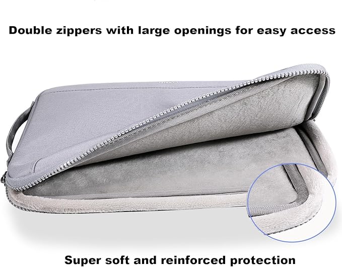 LANDICI 360°Protective Laptop Sleeve for 13-13.6 inch MacBook Air M3/A3113, M2/A2681 M1/A2337, MacBook Pro M2 M1/A2338 2025-2016, Waterproof Laptop Carrying Case for 12.9-inch iPad Pro, Grey
