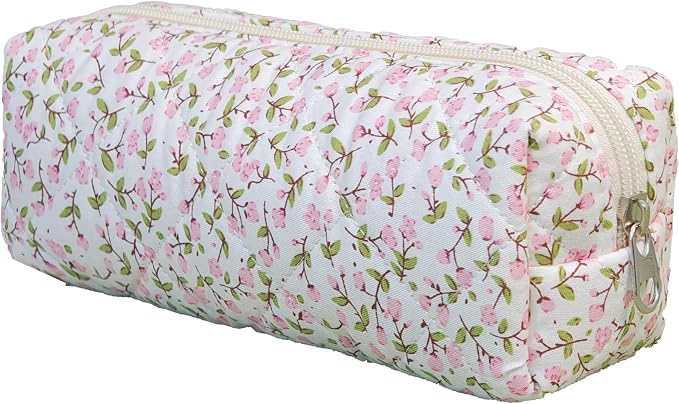 Carry bloom Pencil Pouch Cute Pencil Case for Girls Aesthetic Pencil Bag with Zipper Pen Cases School Supplies Makeup Bag