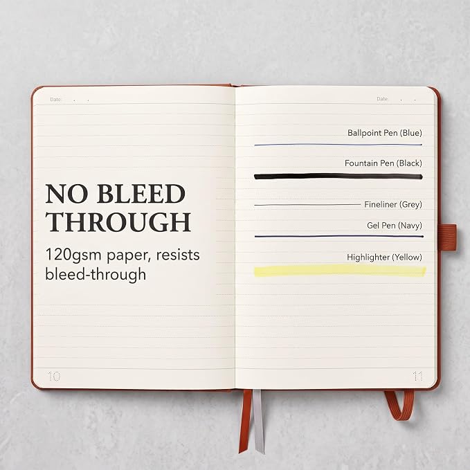 AHGXG Lined Journal Notebook, 160 Numbered Pages, A5 Size (5.7'' x 8.3'')