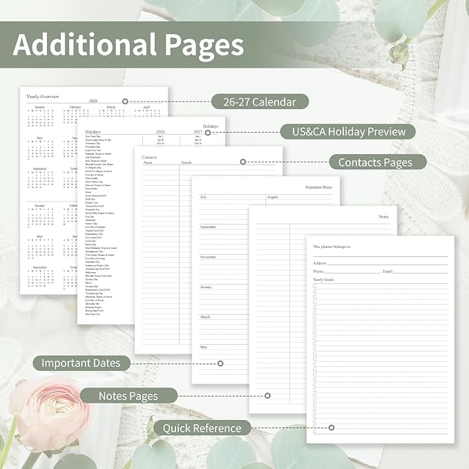 Planner 2026-2027, 8.5" x 11" Weekly and Monthly Planner with Tabs from Jul 2026 - Jun 2027 Academic Year, A4 Large Hardcover Agenda Calendar with Date for School & Office Schedule, Sage Green
