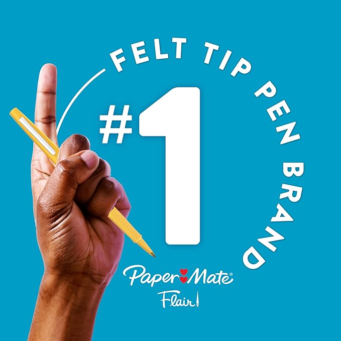Paper Mate Flair Felt Tip Pens, Medium Point (0.7mm),Back to School, Teacher Supplies, Arts & Crafts (Pack of 288)