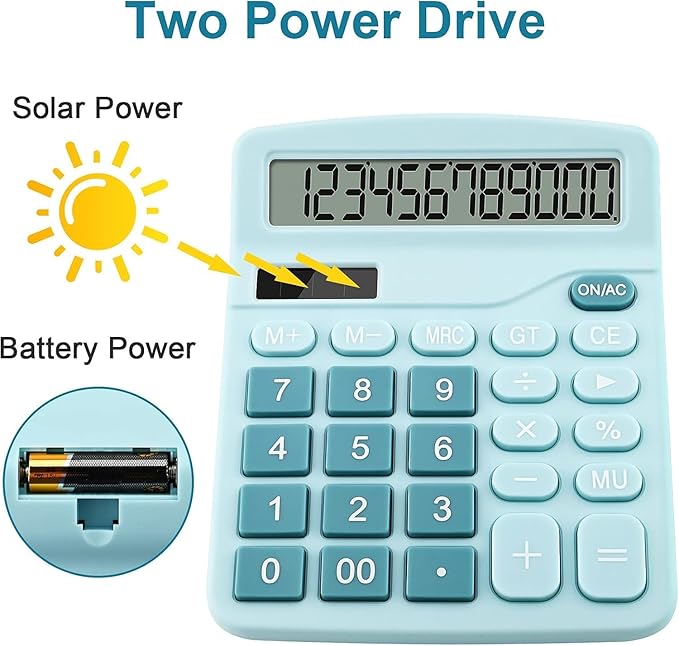 Desktop Calculator Solar Calculator Office Desk Calculator for Home, School & Business