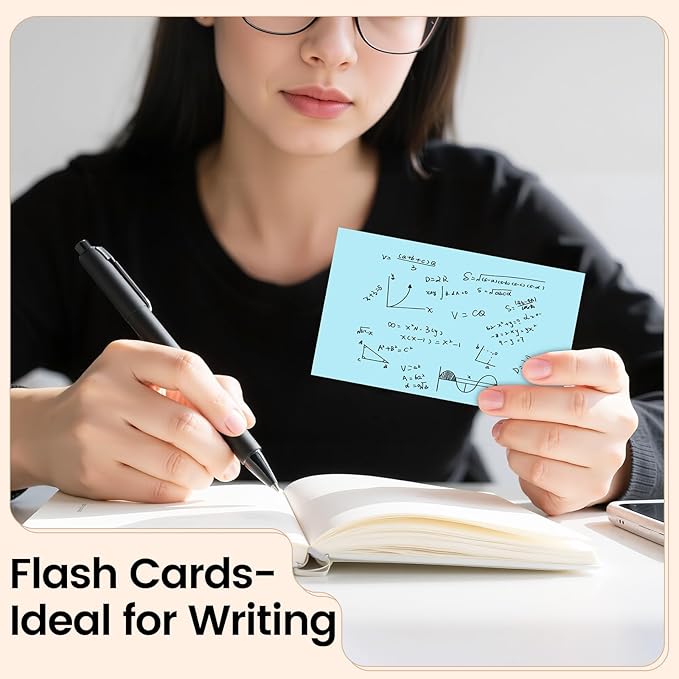 Index Cards 3x5 Inch, 300sheets, Flash Cards, Blank Blue Note Cards Paper For Studying, Schools Supplies, College, Office And Home Organization, Note Taking Supplies