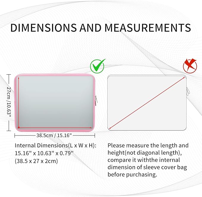 RAINYEAR 15.6 Inch Laptop Sleeve Protective Case Soft Carrying Zipper Bag Cover Compatible with 15.6" Notebook Computer Ultrabook Chromebook (Pink)