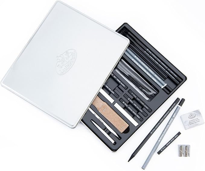 Essentials(TM) Medium Charcoal Art Set W/Tin