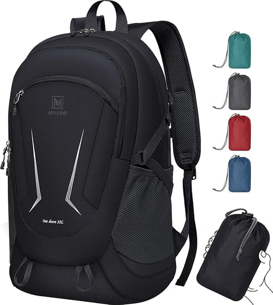 MIYCOO Backpack - Ultra Lightweight Packable Backpack for Travel Camping, Hiking Back Pack Waterproof Foldable Daypack for Men Women Charcoal Black