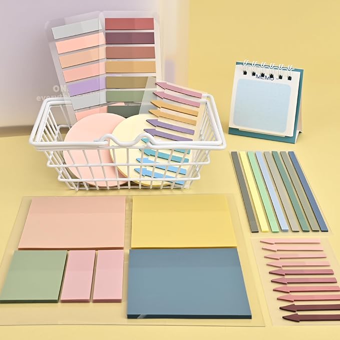 Temiary 1180Pcs Transparent Vintage Sticky Notes, Waterproof Writable See-Through Highlighter Strips Translucent Index Page Tabs Clear Stickers for Home, Office, Notebook, Annotating Memo