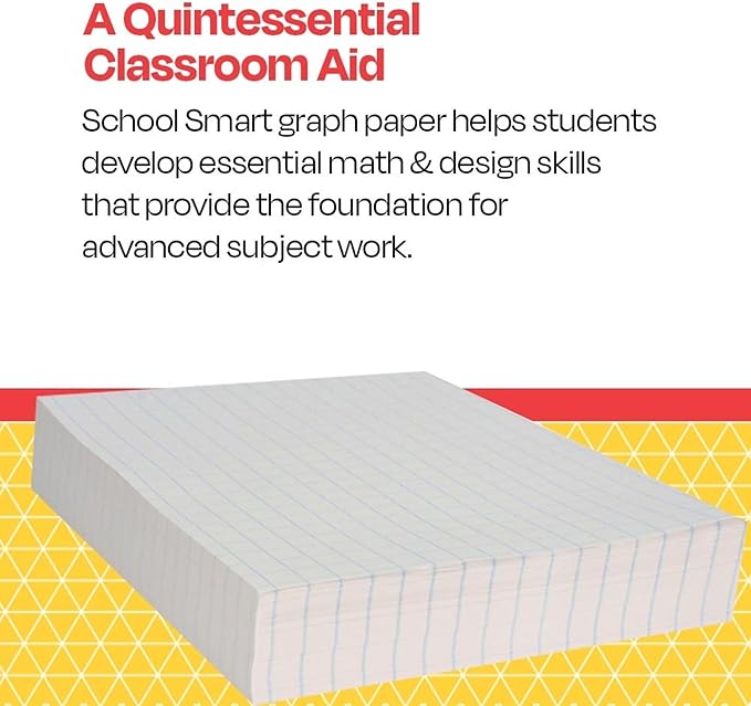 School Smart Double Sided Graph Paper, 8-1/2 x 11 Inches, 1/2 Inch Rule, White, Pack of 500 - 085279