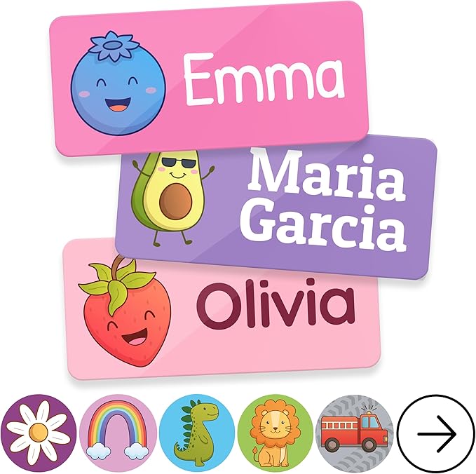 TagBuddy® Personalized Daycare Name Labels for Kids [210pcs] - Waterproof Name Stickers for School, Baby Bottles & Clothing - Custom Name Stickers - Washable Stick On Labels (1.2”x0.5”)