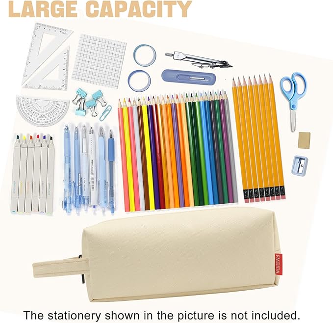 Fmeida Pencil Case Aesthetic Pencil Bag Big Capacity Pencil Pouch Portable Pen Case Office Stationery Makeup Bag Desk Organizer for College Adults Women Men
