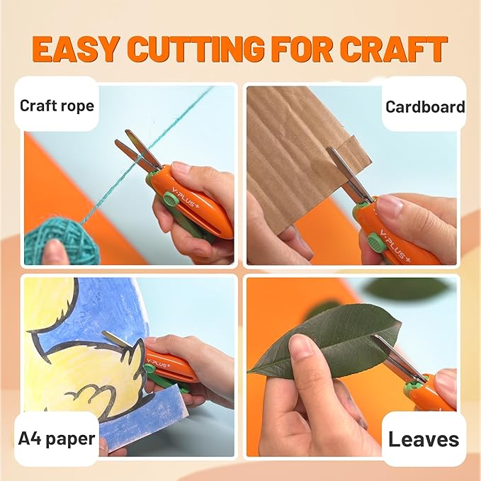 Safety Scissors for Kids, 3Pcs Retractable Scissors for Toddler Craft Ages 3-5 2-4 1-3, Cute Small Art Crafts Cutting Tools