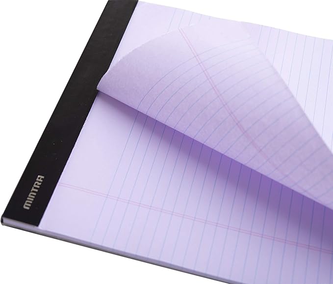 Mintra Office Colorful Legal Pads - Includes 2 Blue, 2 Pink, and, 2 Green Writing Pads, Micro Perforated Lined Sheets, Ideal for Professional & Personal Use, 8.5"x11" Narrow Ruled, 6 pack Basic Pastel