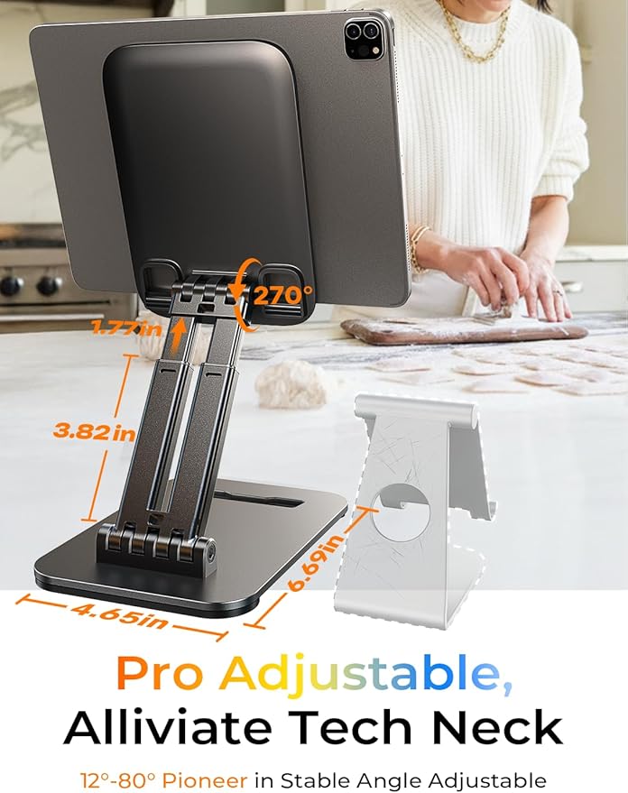 LISEN Tablet Stand, for iPad Stand Tablet Holder for Desk, Desk Accessories for Men Dorm Essentials Portable Monitor Stand for Apple iPad mini Accessories Switch Kindle