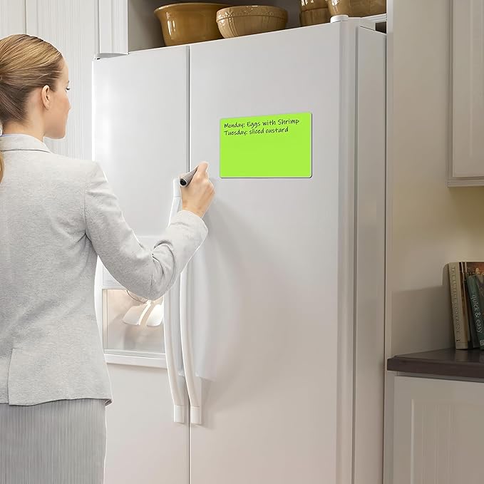 LLPT Dry Erase Magnetic Sheets 6 Packs 8.3" x 12.2" Reusable Washable No Adhesive Trimable Sticker Notes for Refrigerator Desktop Shelf DIY Whiteboard Color Green (MSG912)