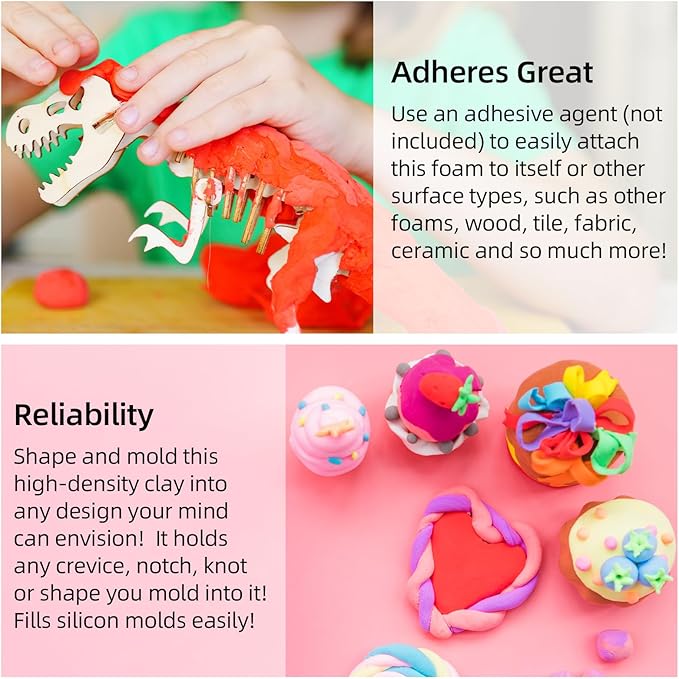 Moldable Cosplay Foam Clay Skin Colors (300g) – High Density and Quality for Intricate Designs | Air Dries to Perfection for Cutting with a Knife or Rotary Tool, Sanding or Shaping