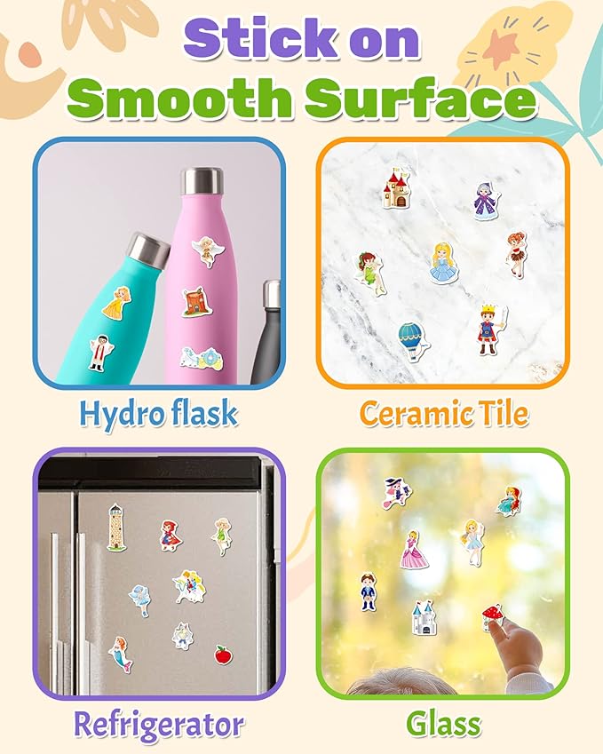 Benresive Reusable Sticker Book for Toddlers, Travel Stickers for Kids, Toddler Crafts Activities Toys, Birthday Gifts for Boys & Girls - Fairy