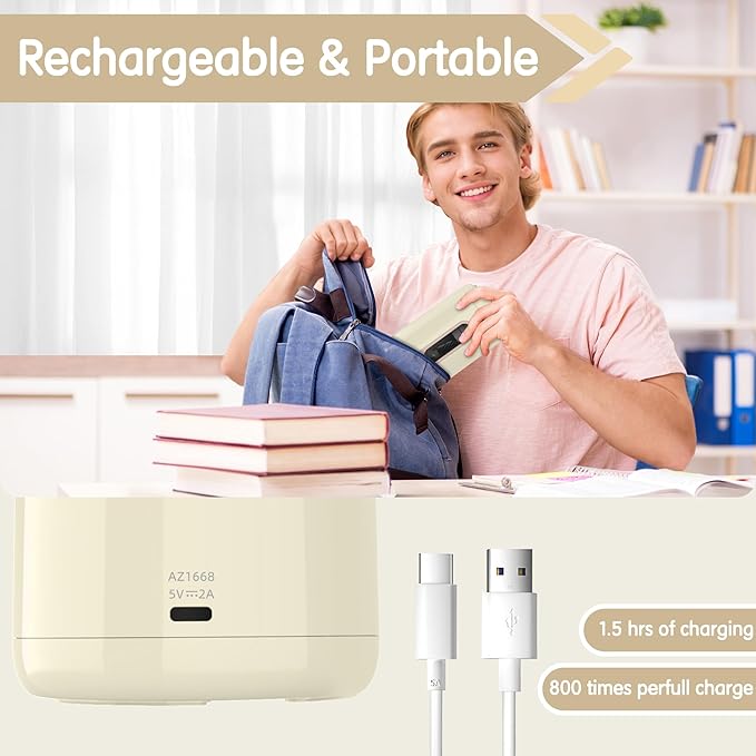 Electric Pencil Sharpener, Fully Automatic Pencil Sharpener for 6.9-10.8mm Colored/Jumbo Pencils, Auto in & Out, Rechargeable Hands-Free Sharpener for Classroom Home Office, Beige